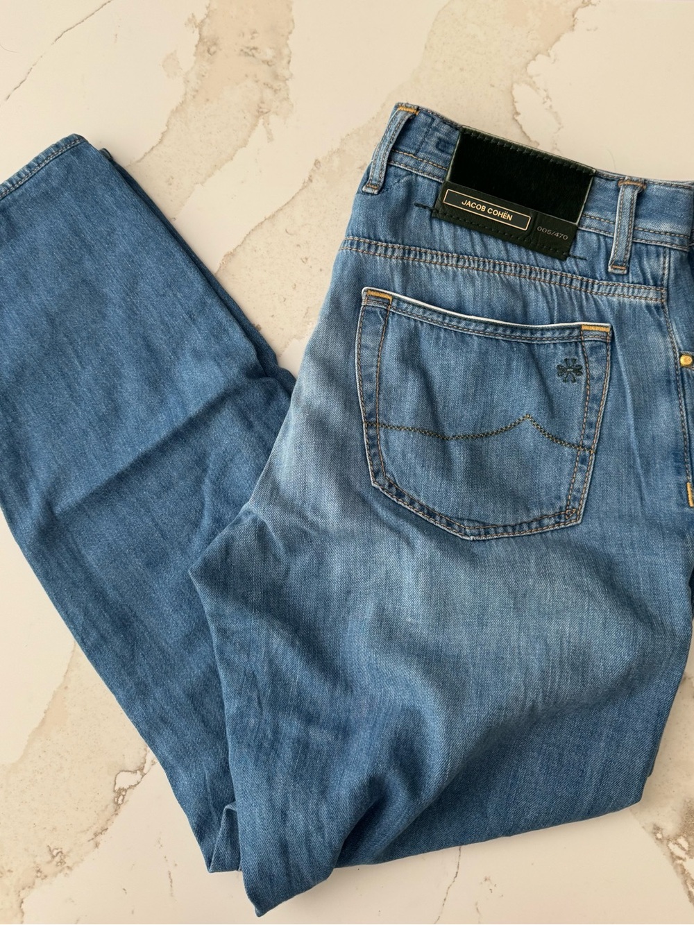 Jacob Cohen Men's Limited Edition Medium Blue Slim Straight Jeans EUC Sz 35